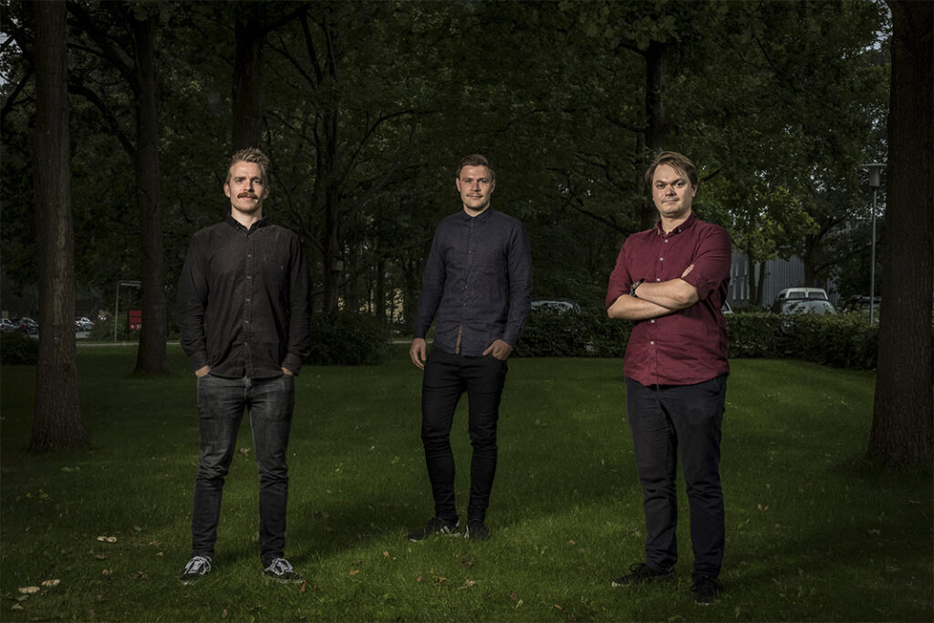 Sentars foundere (fra venstre) Lasse Korsholm Poulsen, Mads Rømer Svendsen og Christian Breinholt, besluttede i november at trække stikket på deres startup.