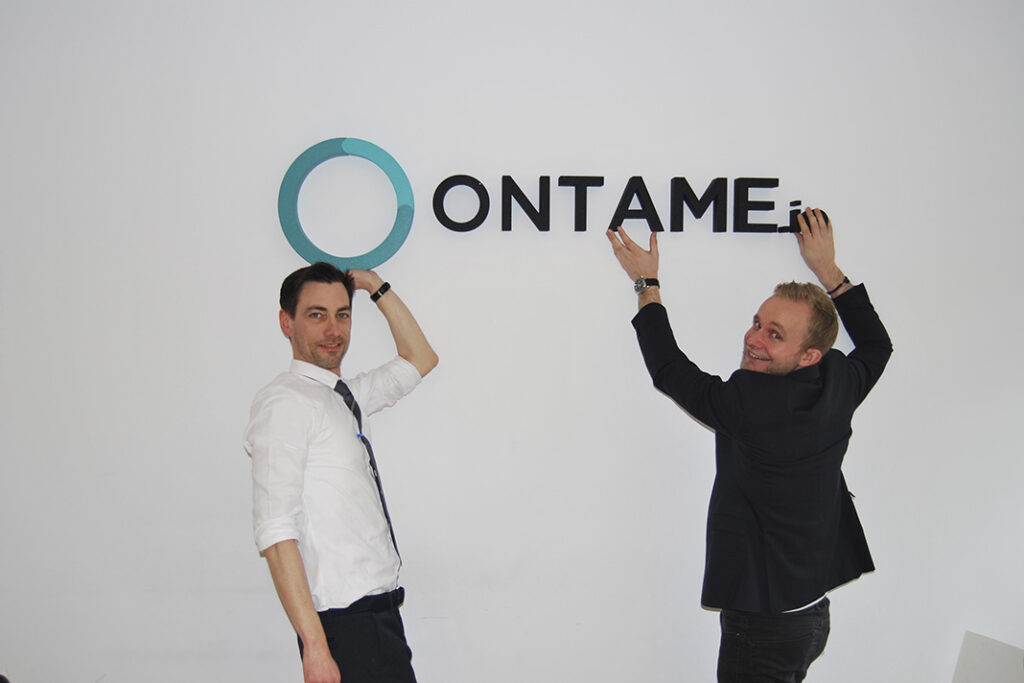 Martin Stockfleth Larsen, som ny direktør i Ontame.io, sammen med stifteren Jens Reimer Olesen.